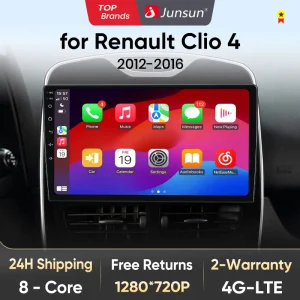 Junsun V1 AI Voice Draadloze CarPlay Android Auto Radio voor Renault Clio 4 2012-2016 4G Auto multimedia GPS 2din autoradio WIFI