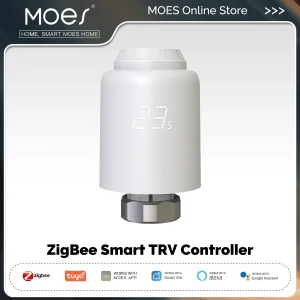 Moes Trv Tuya Zigbee Thermostatische Radiator Ventiel Smartlife Draadloze Afstandsbediening Verwarming Temperatuur Controller Alexa Voice Control