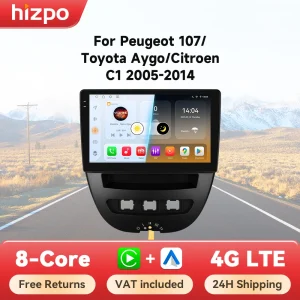 Hizpo Smart Car Systems Radio For Peugeot 107 Toyota Aygo Citroen C1 2005 - 2014 Wireless CarPlay Android Auto No 2 din 2din DVD