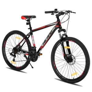 Hiland mountainbike, multi-spaken, Shimano 21 versnellingen aandrijflijn, aluminium frame 26 inch wielen, heren MTB-fiets