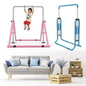 Junior Kid Training Bar Horizontale Gymnastiek Bar Indoor Sport Verstelbare Blauw/Roze Kinderen Thuis Speelbars