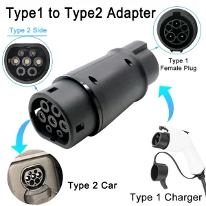 Oplaadconnector Voor Elektrische Voertuigen Type 2 Naar Type 1 J1772 Ev Adapter Type 1 Naar Type 2 Iec 62196-2 Evse Oplader Ev Adapter