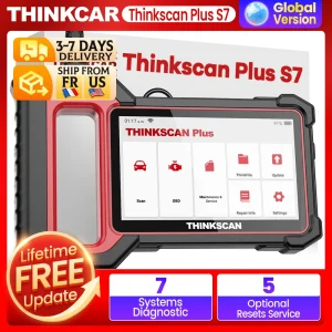 THINKCAR Thinkscan Plus S7 Obd2-scanner Autodiagnostische hulpmiddelen Automotivo Scanner Autodiagnosetool DIY-codelezer 5-reset gratis
