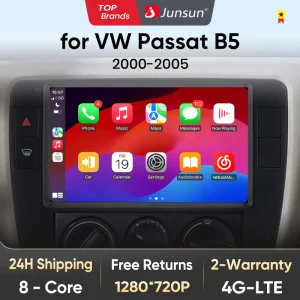 Junsun V1 Ai Stem Draadloze Carplay Android Auto Radio Voor Passat B5 2000 2001 2002 2003-2005 4G Auto Multimedia Gps 2din