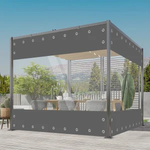 Waterdicht Transparant PVC Dekzeil Met Oogjes 0.55mm Weerbestendig Outdoor Tarp Gordijnen Regenhoes voor Pergola Veranda Tuinhuisjes