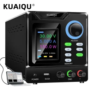 KUAIQU Programmeerbare Schakelende Voeding RS232/USB-poort Software Sluit PC Gereglementeerde Lab Bench Voeding 30V 5A 10A