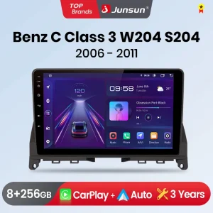 Junsun Carplay Android Auto Autoradio Voor Mercedes Benz C Klasse 3 W204 S204 2006 2007-2011 Gps Intelligente Systemen Multimedia
