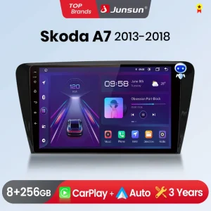 Junsun Draadloze CarPlay Android Auto Auto Radio Voor SKODA Octavia 3 A7-2018 GPS Multimedia 2 Din Systems Stereo