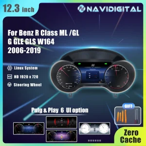 Navidigital 12.3 ''LCD Digitale Dashboard Cluster Voor Benz R Klasse ML GL G GLE GLS W164 W166 W463 2006-2019 Jaar Instrumentenpaneel