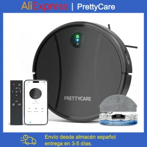 Prettycare C2 Robotstofzuiger En Vloerdweil, 4000Pa Zuigkracht, Robotstofzuiger Met Auto Tapijtboost, Alexa/Wifi/App