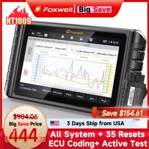 Foxwell Nt1009 Obd2 Scanner Auto Volledig Systeem Obd2 Auto Diagnostische Tools Code Lezer Ecu Codering Actieve Test Sleutel Codering Tools