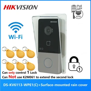HIKVISION Meertalige DS-KV6113-WPE1(C) IP-deurbel, WiFi-deurbel, deurtelefoon, video-intercom, waterdicht, IC-kaart ontgrendelen