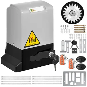 SucceBuy Automatische Schuifpoortopener 1300LBS Elektrische Garagedeuropener 2 Sleutels Met Rekken Operator voor Hotel Fabriek School
