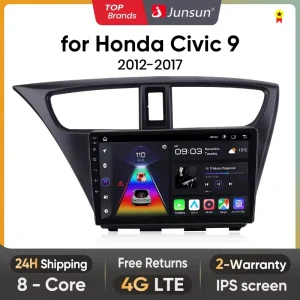 Junsun Draadloze Carplay Android Auto Autoradio Voor Honda Civic 9 Fk Fb 2012-2017 Gps 4G Wifi Multimedia Auto Intelligent Systeem