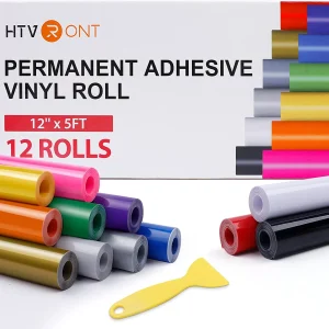 HTVRONT 12 stks 12X5ft Multi Kleur Permanente Zelfklevende Vinyl Rollen voor Cricut Craft DIY Cup Glas Telefoon Case Home Decor Vinyls Gift