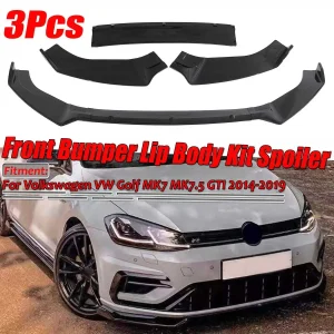 Glanzend Zwarte Auto Voorbumper Lip Splitter Spoiler Diffuser Cover Trim Voor Volkswagen Voor VW Golf MK7 MK7.5 GTI 2014-2019