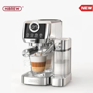 HiBREW 3-in-1 semi-automatische espresso-cappuccino latte-koffiezetapparaat Automatische melkschuim Gemalen koffie Roestvrij staal H13A