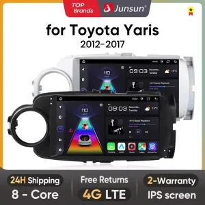 Junsun Draadloze CarPlay Android Auto Autoradio voor Toyota Yaris 2012 2013 20014 2015-2017 RDS GPS 4G WIFI multimedia autoradio