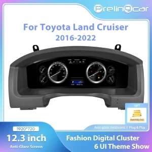 Prlingcar Digitaal Dashboard Voor Toyota Land Cruiser 2016-2022 Jaar Auto Lcd-Paneel Snelheidsmeter Virtuele Cockpit