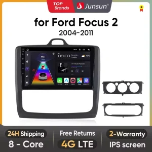 Junsun Draadloze Carplay Android Auto Autoradio Voor Ford Focus 2 Mk2 2004 2005 2006-2011 Rds Gps 4G Wifi Multimedia Autoradio