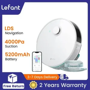 Lefant N3 4000Pa Zuigrobotstofzuiger En Sonische Dweilcombinatie, Precisiemapping Met Lidar-En Dtofsensoren, Ultrasone Tapijtdetectie