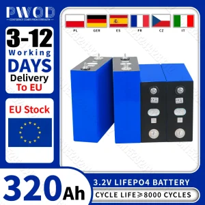 Grade A 3.2V 320AH Lifepo4 Batterij Oplaadbare Lithium-ijzerfosfaat DIY 12V 24V 48V voor Camping boten Golfkar RV Heftruck