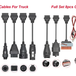 Full Set 8 Stuks Auto/Truck Kabels Voor Tcs Pro Diagnostische Connector Truck Kabels Voor Autocom