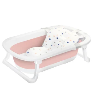 Opvouwbaar babybadje voor baby's tot peuters van 0-24 maanden, draagbaar reizen multifunctioneel met pasgeboren kussen en antislipkussen