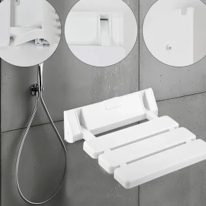 Opvouwbare Douchestoel Wandmontage Douchekruk Badstoel Opvouwbare Badkamer Opbergplank Belasting 130kg 36*33*5cm