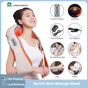 U-vorm elektrische massagesjaal nek schouder rug kneden shiatsu infrarood verwarming auto thuis tweeërlei gebruik beste cadeau voor ouders
