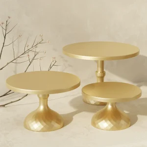 Set Van 3 Stuks Cake Staat Ijzeren Cake Houder Dessert Bord Serveerschaal Voor Baby Shower Bruiloft Verjaardagsfeestje