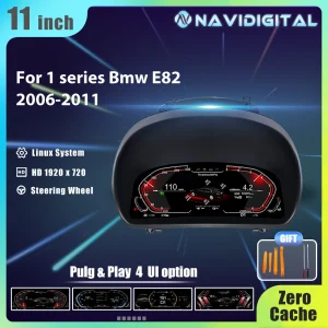 Navidigital 11''inch LCD Dashboard Voor BMW 1 Serie 120i E81 E82 E87 E88 2006-2011 Jaar Ondersteuning Carplay Virtuele digitale cluster