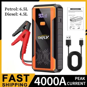 GKFLY 4000A Auto Jump Starter Draagbare Power Bank 2000A Auto Batterij Booster 12V Extra Startapparaat voor Diesel Benzine