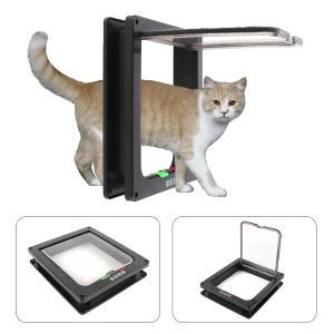 Loyalheartdy Abs Plastic Kattendeur Insectenwerende Hordeur Huishoudelijke Zwarte Kattendeur