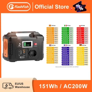 FF Flashfish Draagbare Krachtcentrale 200W 151Wh Zonnegenerator 40800mAh/3.7V EU Socket Noodenergie voeding