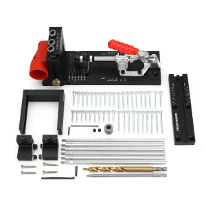 Enjoywood Xk4 Pro Max Pocket Hole Jig Aluminium Verstelbare Houtbewerkingsboorgeleider Met Stabiliserend Staafstopblok