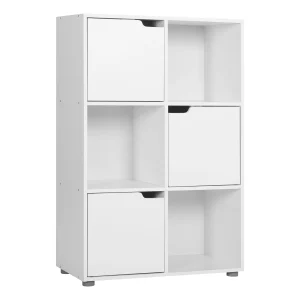 Houten boekenkast Staande boekenplank Kantoor archiefkast Boekopslagdisplay met 6-compartimenten voor woonkamer Slaapkamer Organizer