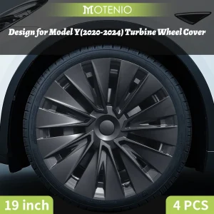 4-delige set voor TESLA Model Y 2020–2024 – 19 inch turbine wieldoppen, volledige velgdeksels, prestatie-accessoires