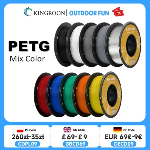 KINGROON PETG 3D-printerfilament 1,75 mm 5 kg 10 kg Mix kleur 3D-printmateriaal 1 kg / rol petg Plastic voor FDM 3dprinter