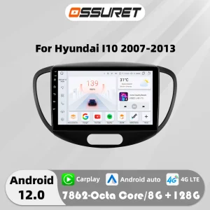 9 "7862 Android 12 Auto Radio Voor Hyundai Grote i10 PA 2007-2013 Multimedia Video speler 4G Carplay GPS navi Stereo Head Unit