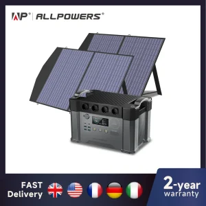ALLPOWERS S2000 Pro Outdoor Generator 2400W MPPT draagbare krachtcentrale met 4X100W opvouwbare zonnepanelen voor campercamping, thuis