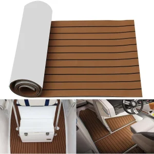 Zelfklevende 2.4M Schuimteak Teak Eva Foam Marine Vloeren Faux Boot Terrasplanken Accessoires Marine Bruin Zwart