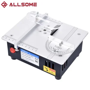 Allsome S3 96W Mini Tafelzagen Elektrische Bank Zaag Diy Model Huishoudelijke Snijmachine 775 Motor 63Mm Blad