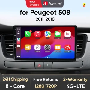 Junsun V1pro Draadloze Carplay Android Auto Radio Voor Peugeot 508 508 SW 2011-2018 4G Auto Intelligente Systemen GPS 2din Autoradio