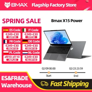 Bmax X15 Power 15,6 inch 16 Gb Ram 512 Gb SSD Intel Core I3-8109U Cpu Windows 11 Notebook 1920*1080 HDMI Wifi USB Pc Laptop DDR4
