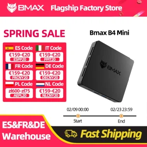 Bmax B4 Mini Windows 11-pc Intel N95 12Gb 256Gb SSD 2*Hdmi 1*Dc Ondersteunt 4K@60Hz 1000Mhz Intel Uhd Grafische USB HDMI Mini-pc