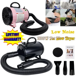 Vickyhome Hond Kat Verzorging Haardrogers Professionele 2800 Met Variabele Snelheid Krachtige Efficiënte Haar Bontblazer Droger, 3 Nozzles
