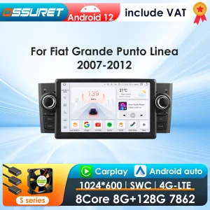 AI Voice CarPlay 2Din Android 12 Android Auto Radio Voor FIAT Grande Punto Linea 2007-2012 Auto multimedia GPS 4G autoradio GEEN DVD