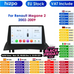 4G LTE Android 14 Autoradio voor Renault Megane 2 2002 - 2009 Multimedia Video Player GPS Navigatie 2 Din Carplay DSP Head Unit