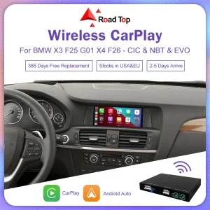 Road Top Draadloze CarPlay voor BMW X3 F25 G01 X4 F26 CIC, NBT, EVO Systeem 2011-2020, met Android Mirror Link AirPlay Carplay Kits